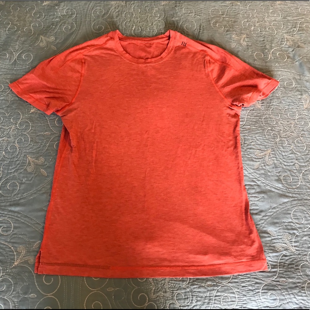 Red Lululemon tee.